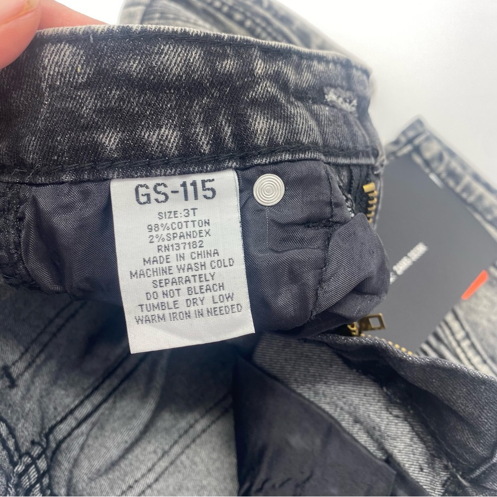 GS-115 Black boy's denim shorts size 3T Black 5 Pocket 3T New - Picture 15 of 15